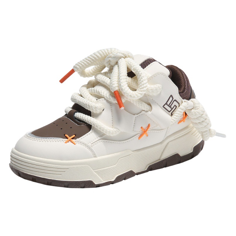 Bread shoes women's 2023 new white shoes spring and autumn women's shoes sneaker height increasing shoes all-match casual platform shoes