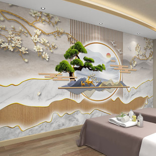 Wallpaper 3D Stereo Chinese Grille Wall Covering Background Wall Wallpaper Living Room Decoration Wall Covering Shop Decoration Mural