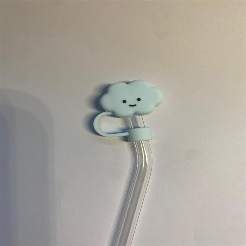 Cubierta de paja a prueba de polvo Enchufe de paja rojo neto transfronterizo linda chica tapa de paja de silicona cubierta de paja de té de leche de calidad alimentaria