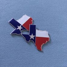 适用美国德州洲旗Texas金属贴标 德州地图贴德克萨斯州徽章铝标贴