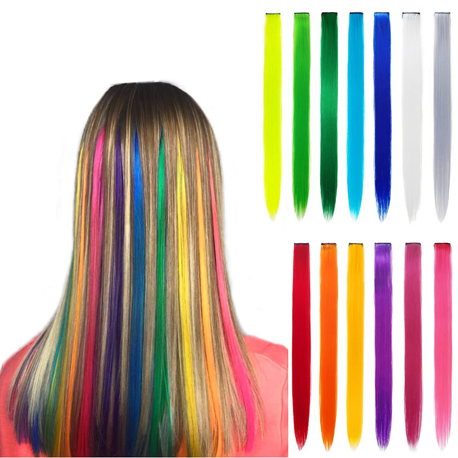 Extensiones de Cabello para Mechas de Fibra de Alta Temperatura, Liso, para Mujeres