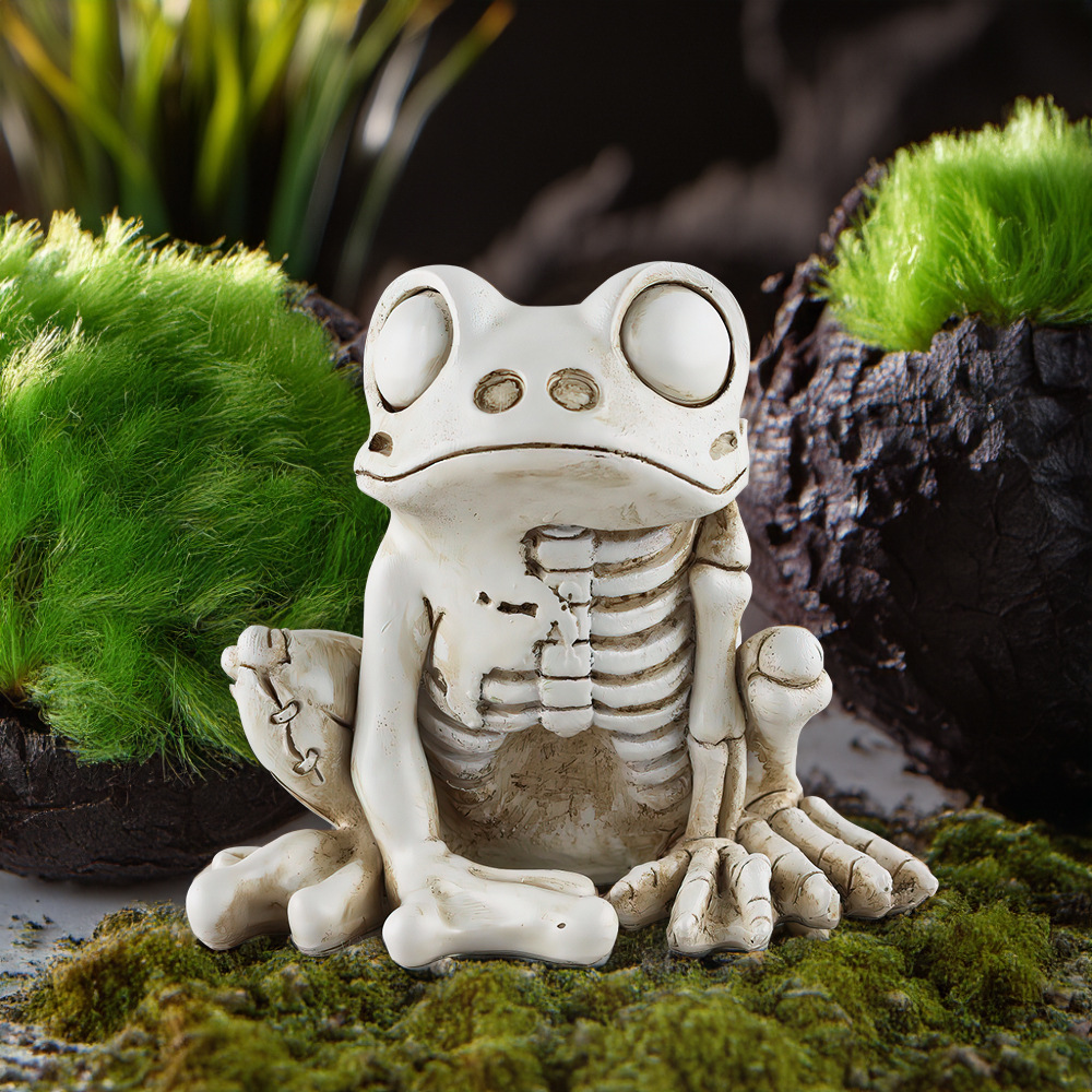  New Personality Skull Skeleton Cat Resin Ornaments Halloween Desktop Horror Atmosphere Decoration Ornaments