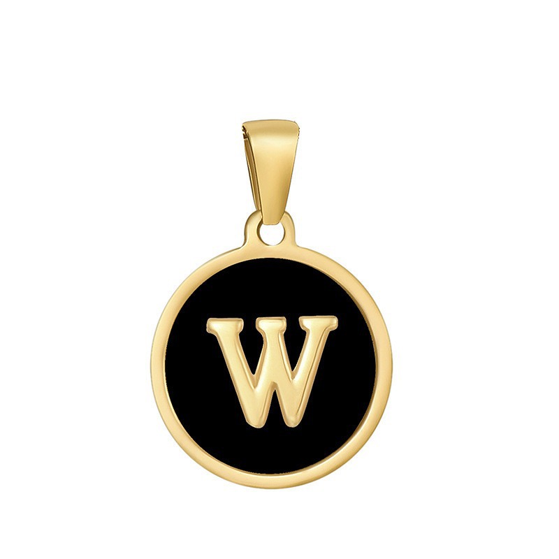 4g Weight Pendant Jewelry Making Type 16mm Jewelry Making Size DIY Jewelry Accessories Classification 1 Piece Quantity 304 Stainless Steel Material Letter, Word Pattern Classic Style Style Enamel, Plating Craft Black Color 1 Piece 16mm 304 Stainless Steel Letter Word Pendant DIY Jewelry Accessories 23