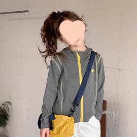 2026奥代尔棉拉架女童春秋外套新款中大童秋装休闲连帽开衫卫衣