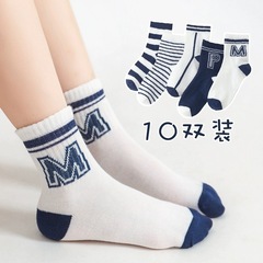 兒童襪子秋冬潮流字母中筒襪 ins透氣大中小童寶寶休閒運動襪批發