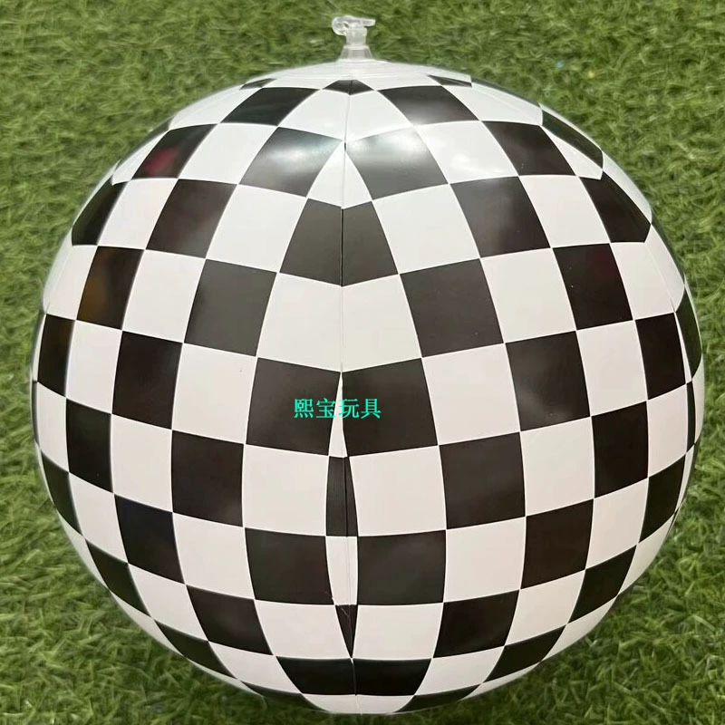Надувной пляжный мяч из ПВХ с полноцветной печатью черно-белого дизайна, рекламный мяч, производство на заказ