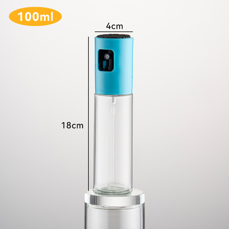 100ml botella de inyección de aceite de presión cocina parrilla botella de condimentos botella de vidrio boquilla de acero inoxidable botella de inyección de aceite control de aceite doméstico