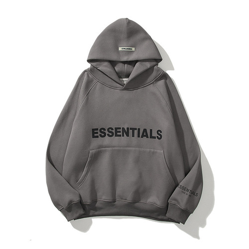 FEAR OF GOD Double Line Essentials Brand Hooded Sweatshirt with Chest Print, Unisex Thin Model