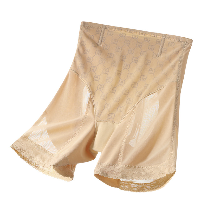 Pantalones de abdomen de cintura alta, pantalones de abdomen de elevación de cadera, malla transpirable, pantalones de elevación de cadera de cintura media de encaje sin costuras, transpirables y refrescantes