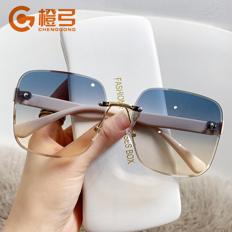 Trend new pattern Ocean Net Sunglasses fashion Simplicity leisure time glasses personality Frameless Welt Sunglasses
