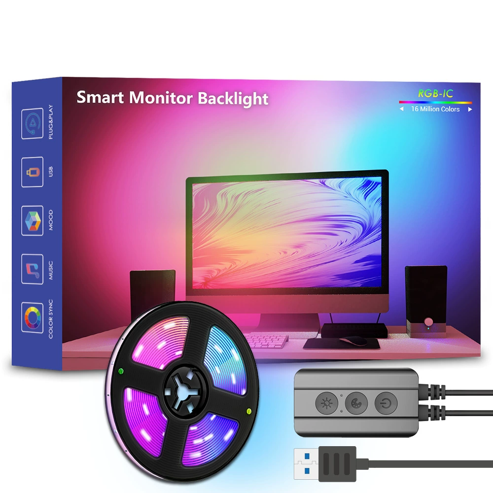 HDMI эффект Та же сцена передает компьютерную атмосферу свет игровой свет цвет лайт цвет лампа фоновый экран свет синхронизация