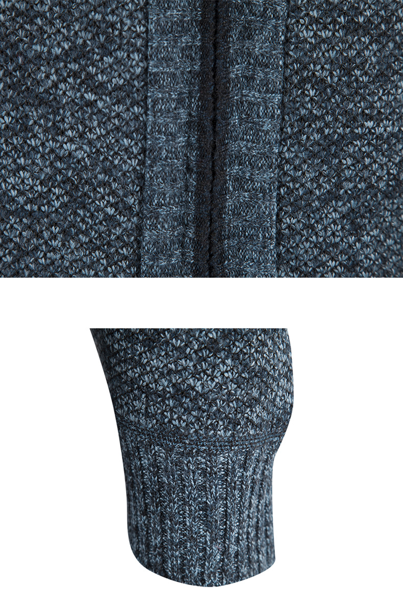 Cardigan tricoté pour hommes, veste à col montant en peluche, à la mode, pull ample, nouvelle collection automne et hiver_voghion.com