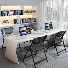 办公室会议椅家用折叠椅餐椅镂空培训椅透气加厚一体办公椅电脑椅