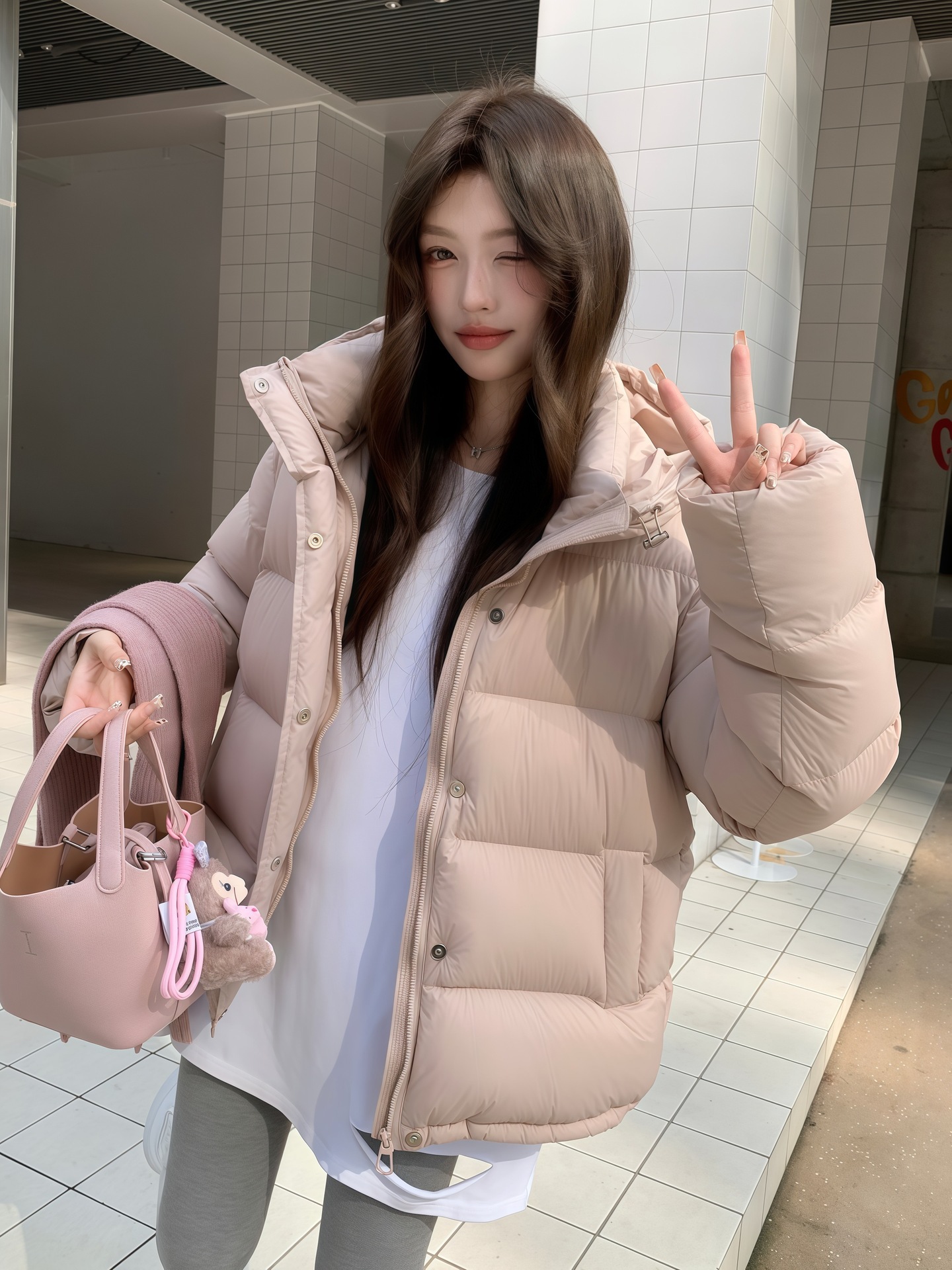 핑크+95 화이트 덕다운