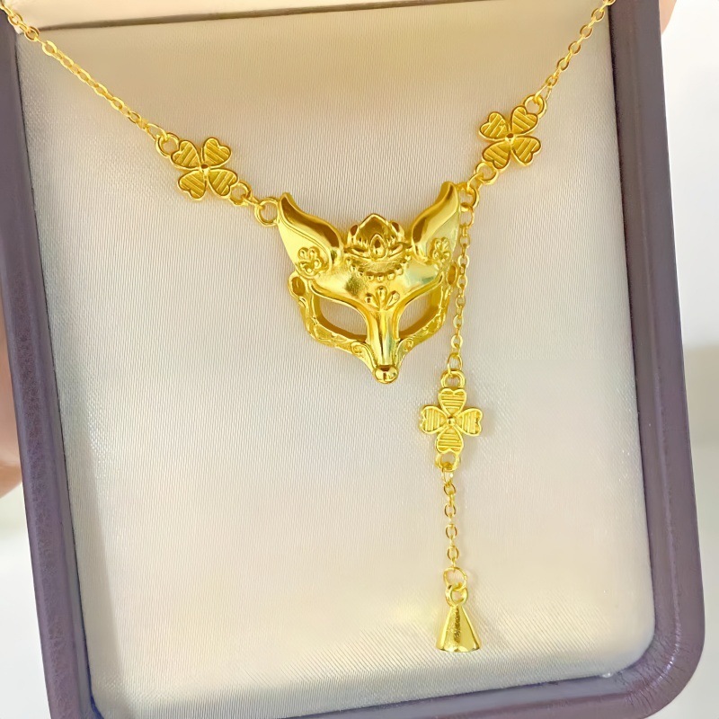 「金面灵狐」金店同款狐狸面具项链国风仙气东方神秘感夏日锁骨链|undefined