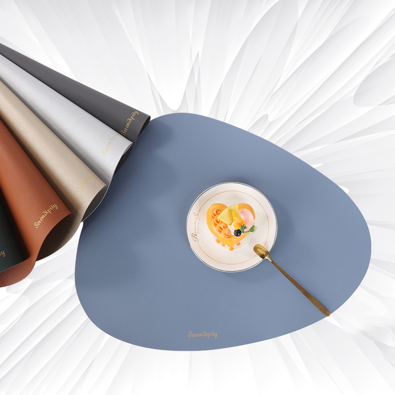 创意不规则皮革PVC餐垫防水防油三角桌桌垫北欧风异形防滑隔热垫