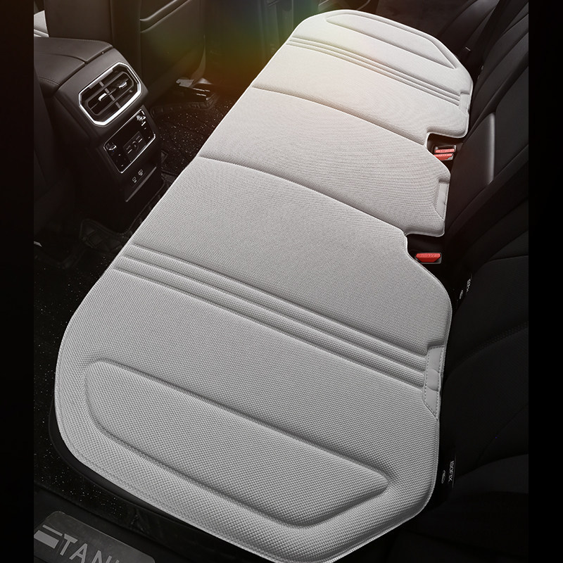 Universal – Seat cushion, seat cover Linen Four Seasons - gray-white-rear-row-long-seat-cushion
