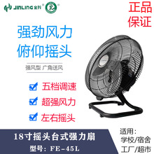 金羚18寸商用摇头强力趴地扇大功率大风量落地扇黑色工业扇FE-45L