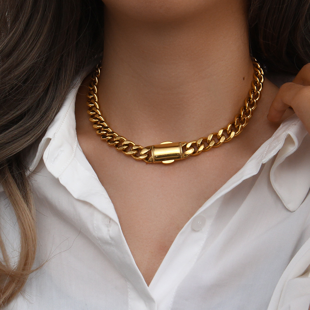 Fashion Solid Color Stainless Steel Plating Bracelets Necklace