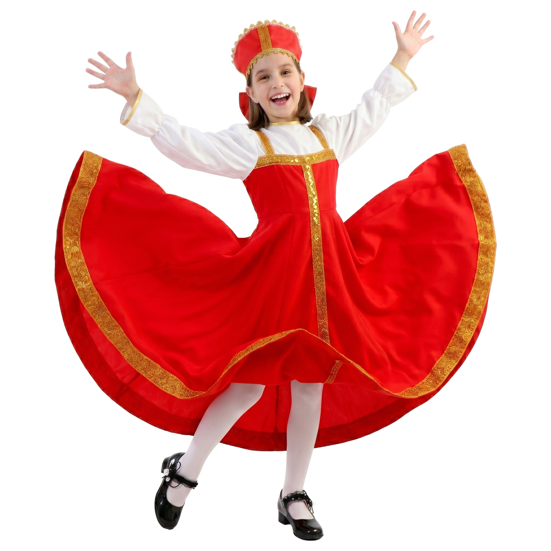 Halloween ruso tradicional traje de las niñas del Día de los niños fiesta rendimiento traje de Carnaval