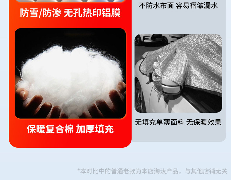 Universal car cover, snow shield, winter anti-freeze cover, front windshield snow and frost protection cover, thickened for winter use