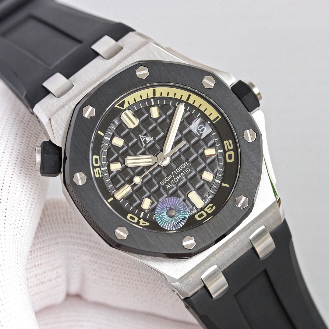 JF皇家橡树15703AP 全自动机械男表防水夜光橡胶男士手表一件代发