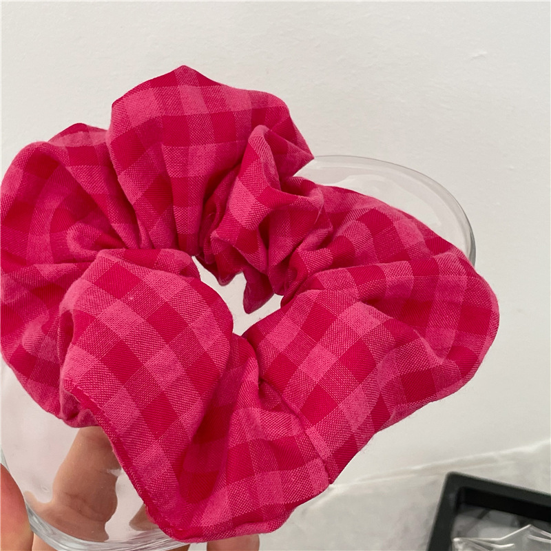 Einfacher Stil Plaid Tuch Blume Haargummi 1 Stück display picture 2