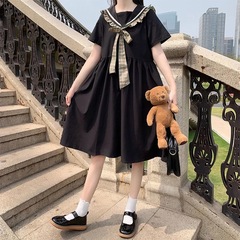 Summer New Girls' Dress for 12-15 Year Olds, Junior High Students, Stylish Academic Style, Slimming Girl Skirts