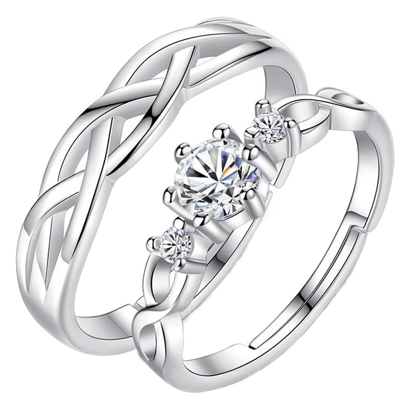 Ten Mile Peach Blossom Alliance Couple Ring Korean Fashion Popular Hand Jewelry Ring Women's Opening Ring Cross-border Batch