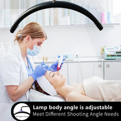 亞馬遜半月美容燈led護眼美睫燈美妝美甲紋繡月亮燈U型落地補光燈