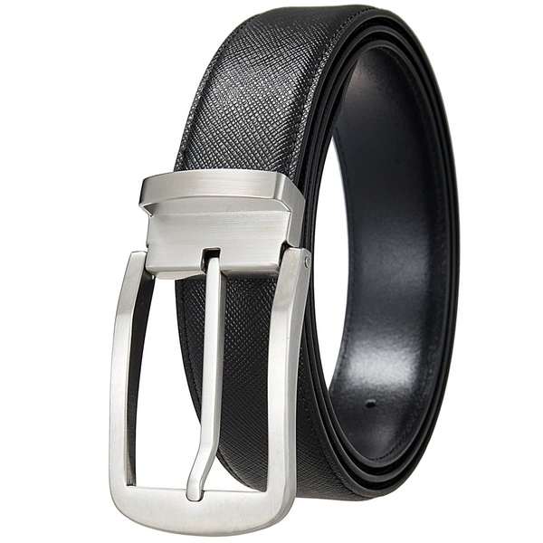 Silver buckle +39488 black belt