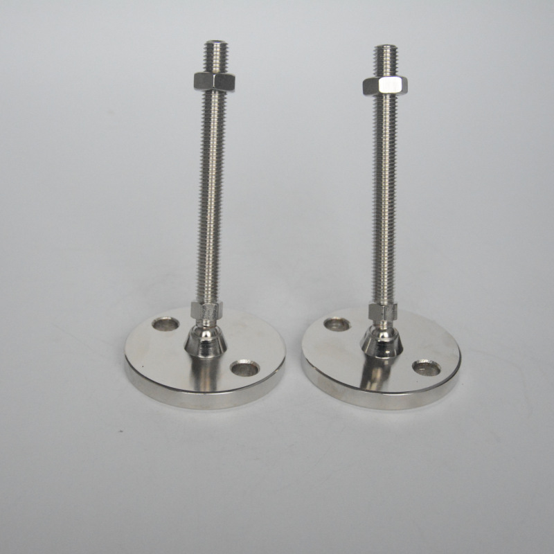 球头螺杆万向调平地脚,不锈钢脚杯,重力支撑脚,底加定位孔可调脚
