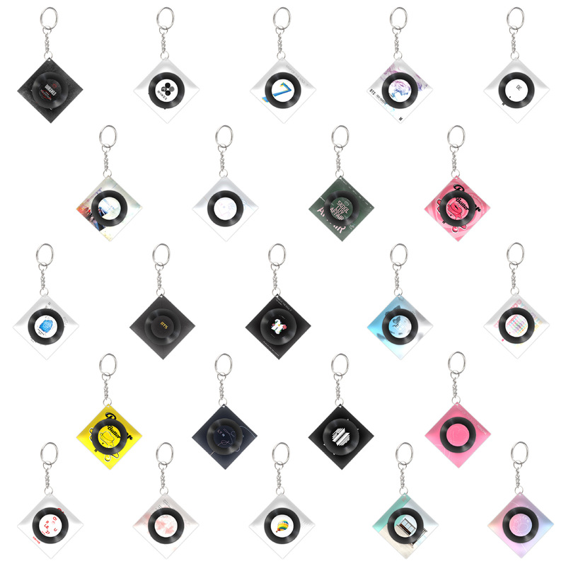 Bulletproof Youth League Bangtan Boys Album Rotating CD Acrylic Keychain Pendant Star Surrounding