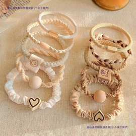 爱心头绳头发皮筋橡皮筋简约新款高弹力耐用马尾头饰发圈发绳皮套