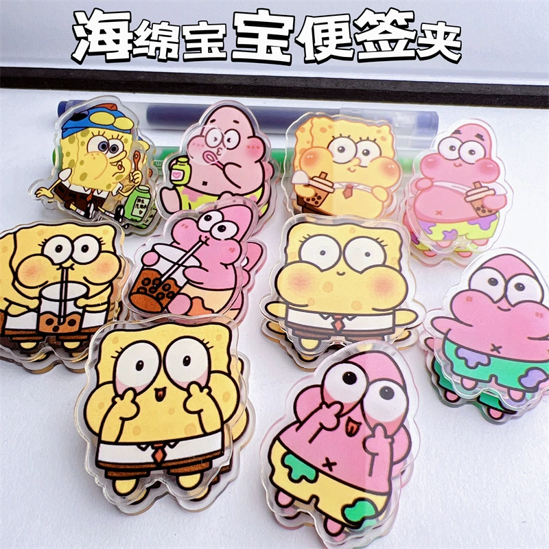 Губка Боб периметр мультфильм pppзажим ins милые девушки студенты многофункциональный вертикальный тестовый зажим файла зажим