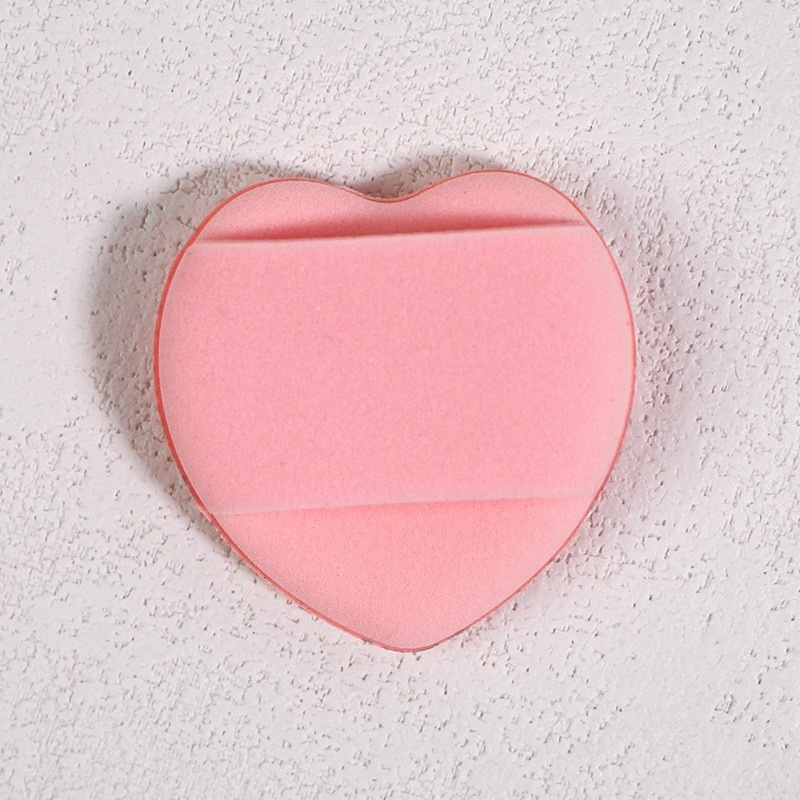 Corazón de dedo pulgar dedo polvo de cojín de aire para secar y húmedo de doble uso de polvo de blindaje facial algodón de maquillaje de alta elasticidad
