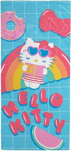 Jay Franco Hello Kitty Rainbow Bath Pool Beach Towel - Super Soft Absorbent Pure Cotton Hair