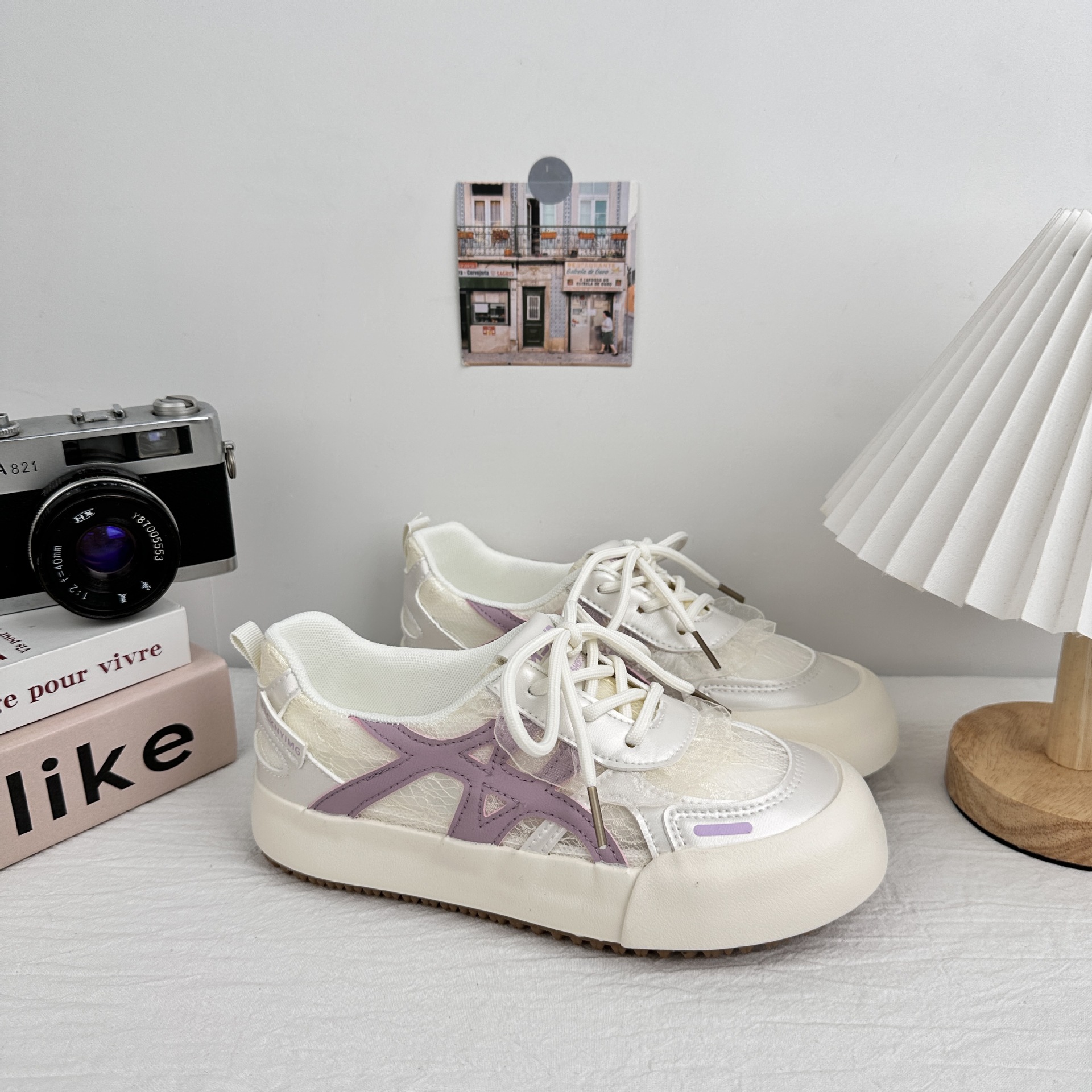 6666 zapatos de skate de altura de suela gruesa para mujeres 2025 nuevo verano ventilado chic puerto borde de encaje casual zapatos de moda