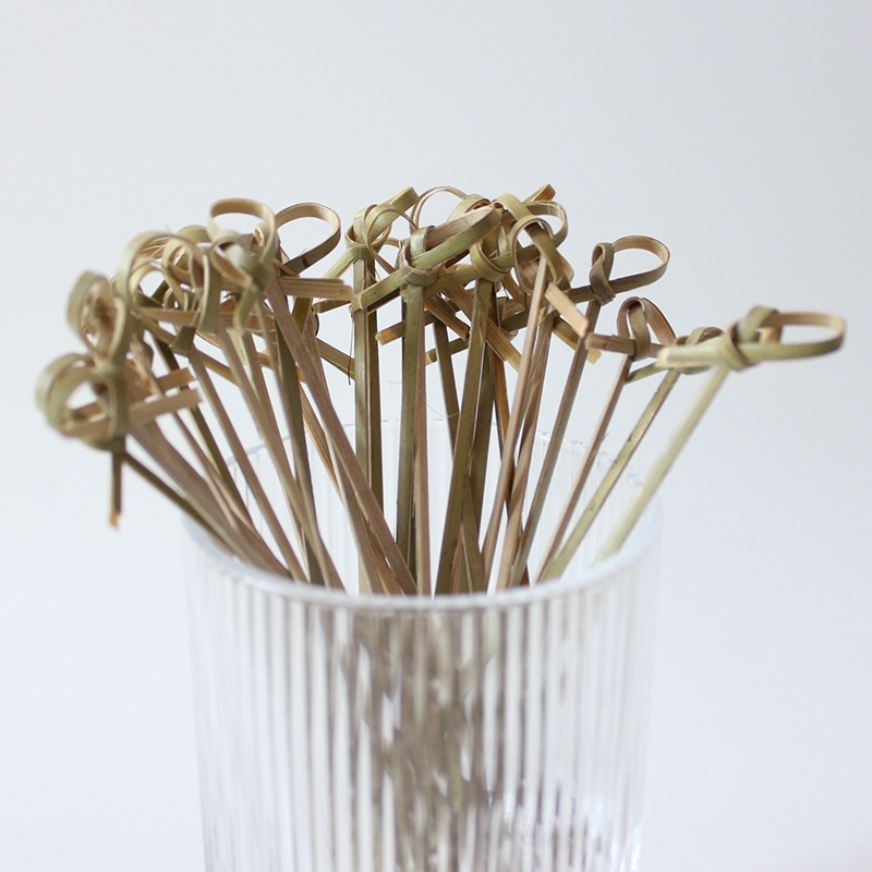 Verde Peel flor nudo Cadena 100 unids/pack azúcar cuerda de la flor roja negro nudo flor palo de bambú desechable al por mayor