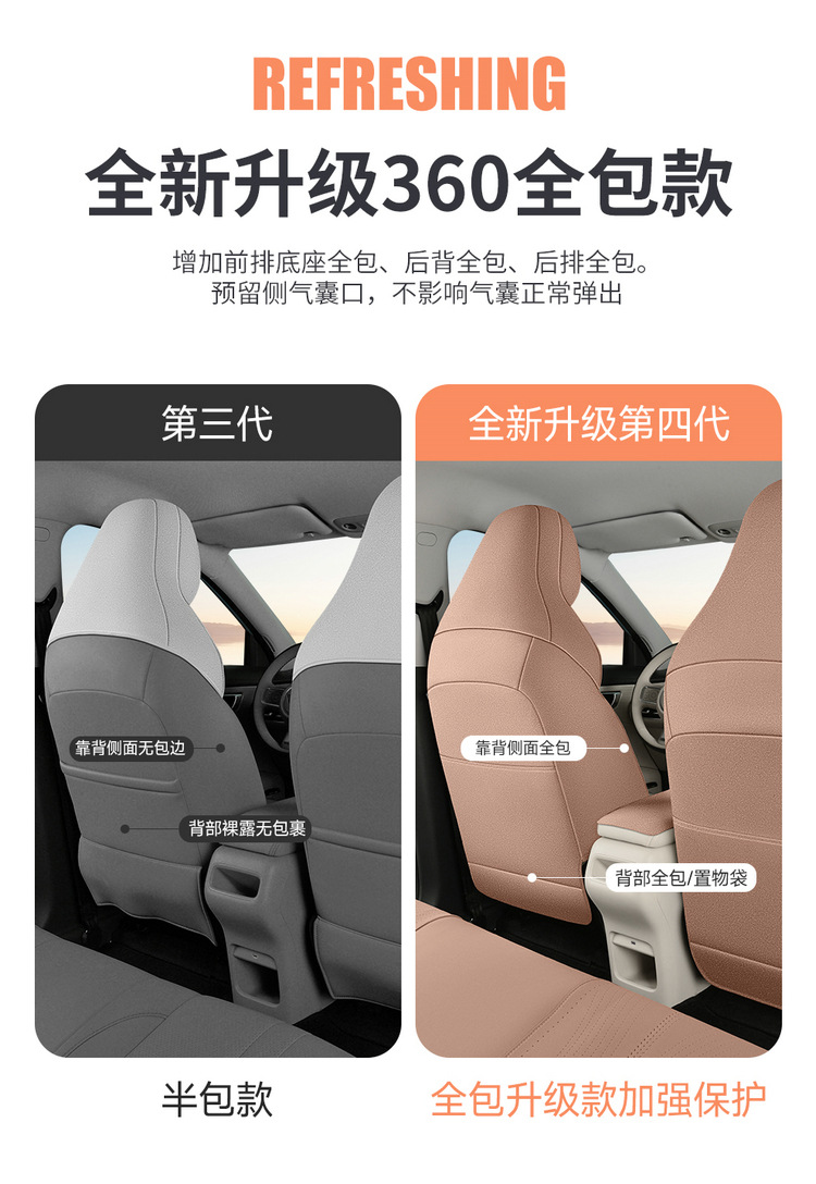 Wuling Binguo S Special Seat Cushion, Universal Suede Leather Saddle Pad for All Seasons, All-Inclusive Seat Cover, Breathable Ultra-Thin Seat Cover