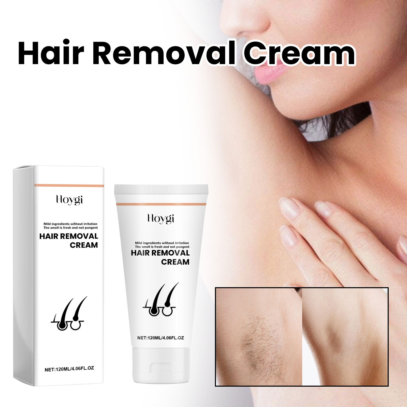 Hoygi mild hair removal cream mild and non-irritating whole body hair removal refreshing moisturizing smooth cleaning unisex