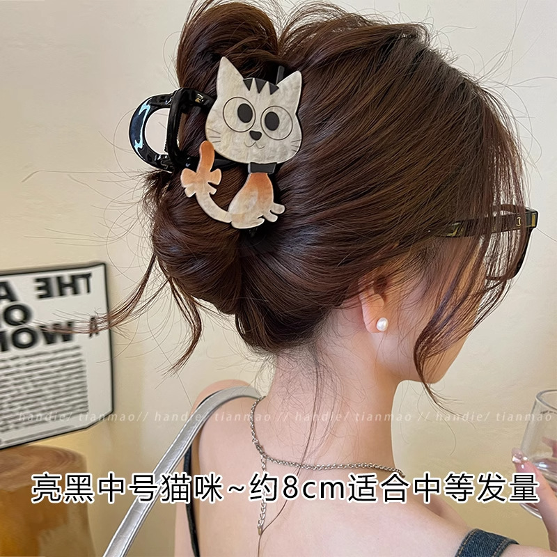 韩国可爱多巴胺发夹女高级感精致抓夹大号发量多鲨鱼夹后脑勺发卡|undefined