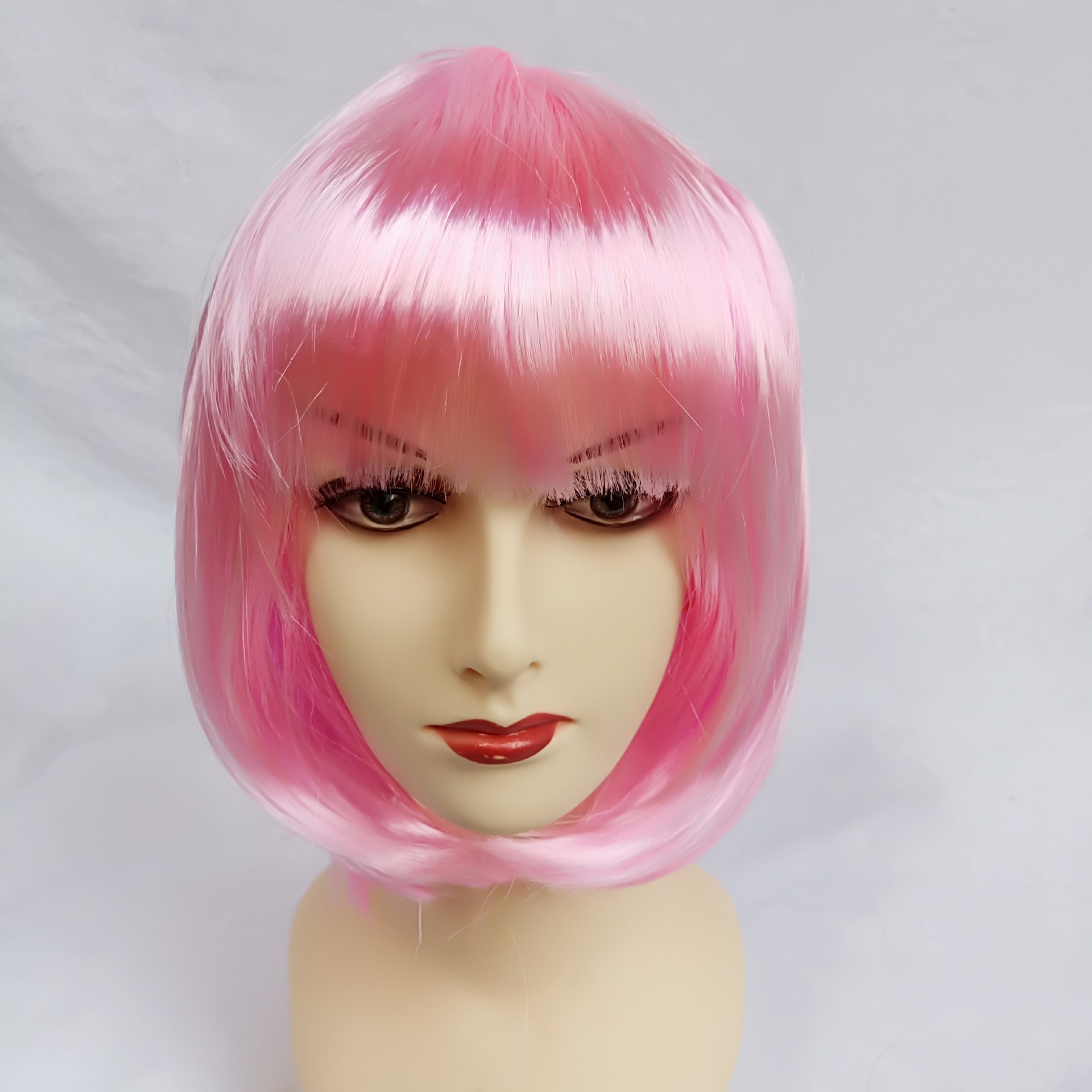 Suministro transfronterizo Carnaval Qi Bangs estudiante Festival de Pelo colorido BoBo cabeza Halloween estudiante corto Peluca de pelo tocado image 17