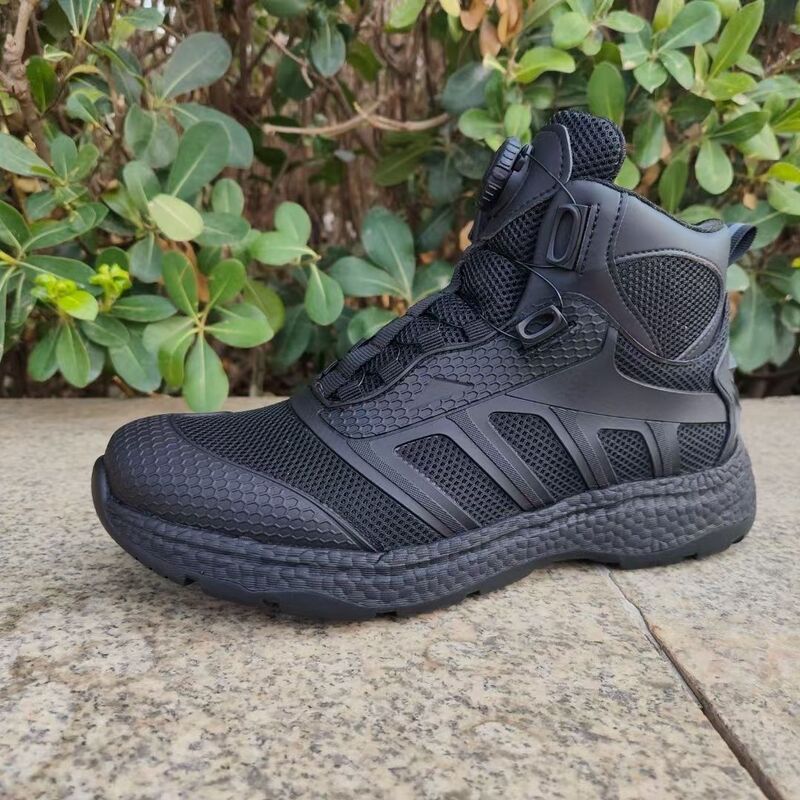 Summer Mesh Automatic Buckle Quick Training Black Sports Shoes Men's Non-Slip Outdoor Hiking Shoes Commuter Combat Boots Summer Mesh Automatic Buckle Quick Training Black Sports Shoes Men's Non-Slip Outdoor Hiking Shoes Commuter Combat Boots