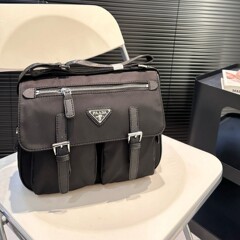 P家クロスボーダーメッセンジャーバッグ メンズ ブラック ショルダーバッグ パラシュート防水ナイロン シングルショルダーバッグ ビジネス通勤バッグ