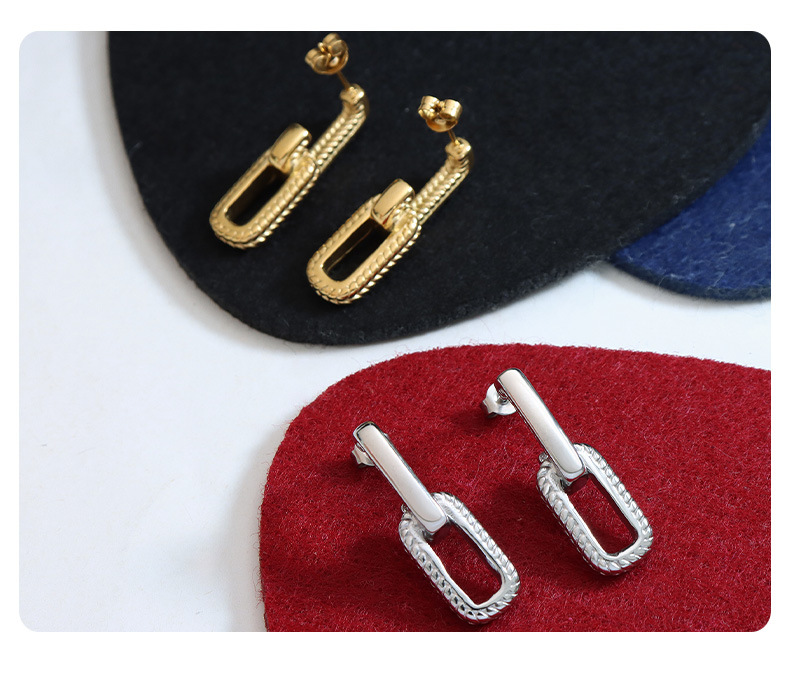 Fashion Geometric Titanium Steel Plating Earrings 1 Pair