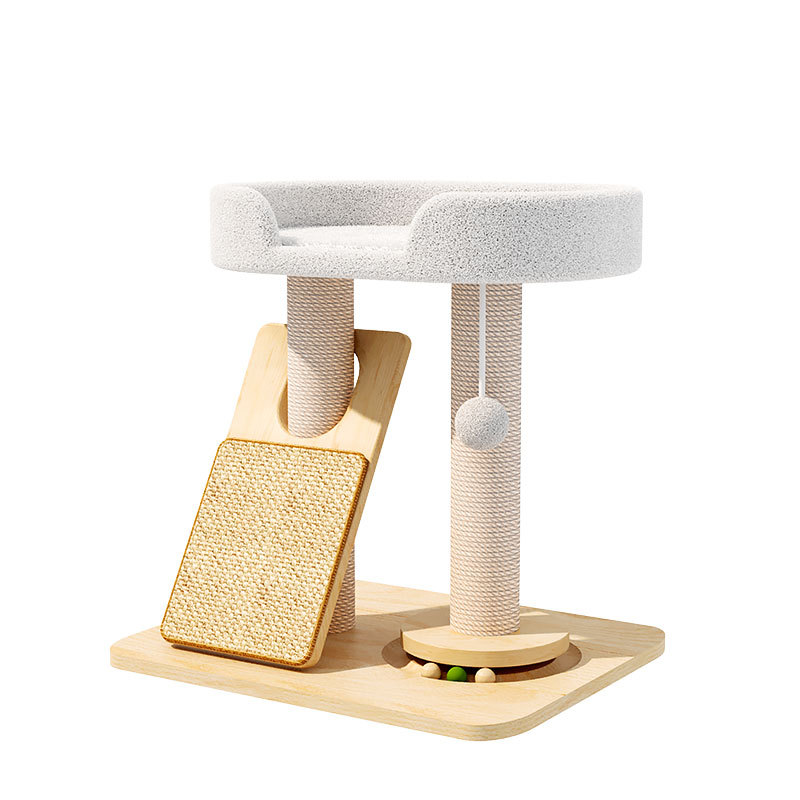 Marco de escalada para gatos, nido para gatos, interior de madera maciza, sisal, cuatro estaciones, toaliscos de madera pequeños universales, palo para gatos divertido, estante para gatos