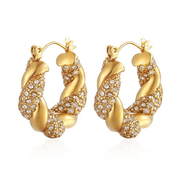 Amazon Venta caliente ZIRCON pendientes retro elegantes pendientes simples pendientes versátiles pendientes de moda al por mayor suministro directo