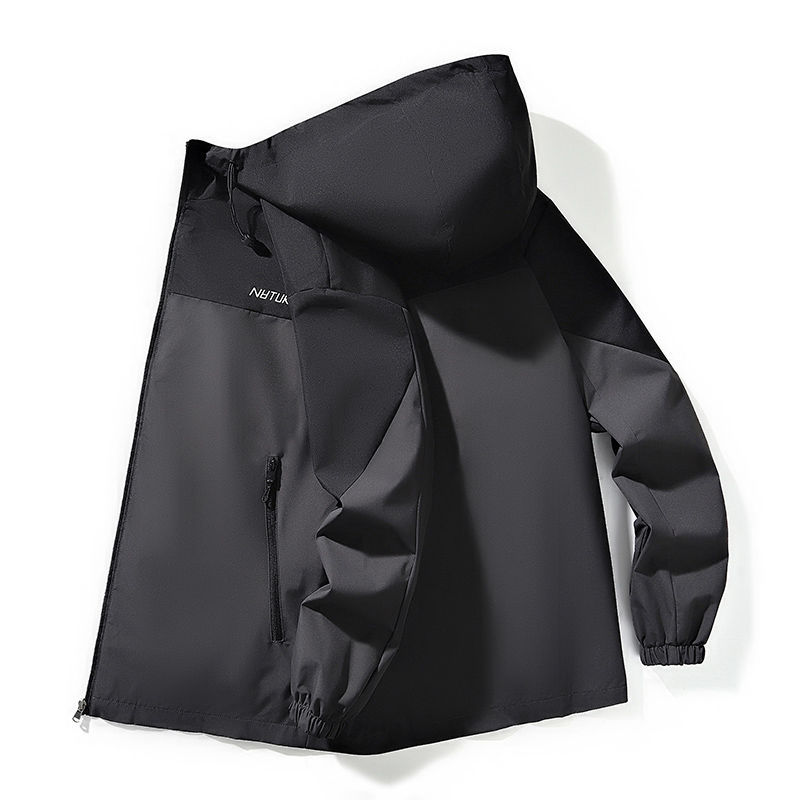 春秋男士外套休闲潮流连帽夹克男潮流青少年学生薄款宽松男装褂子