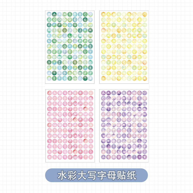 Corea del Sur instigan letras digitales coloridas pegatinas de tarjetas de palo material decoración pequeño patrón diario diy pegatinas de contabilidad